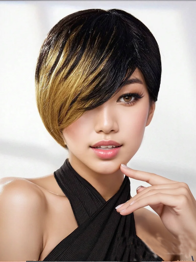 Perruque courte coupe lutin dr - Short Pixie Cut Wig Human Hair Cheap avis et prix
